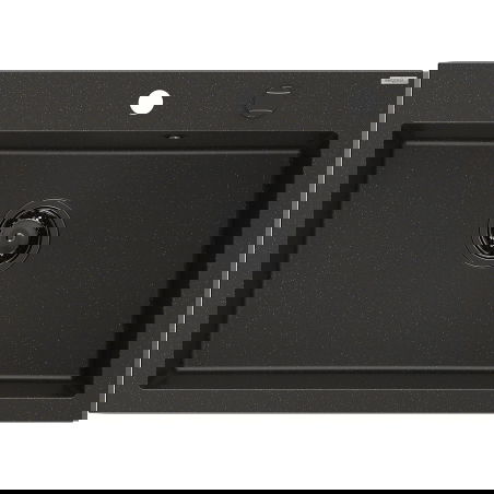 Mexen Elix granitový dřez jednokomorový 700 x 500 mm, černý/zlatý metalický, černý sifon - 6526701005-75-B