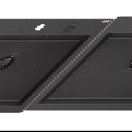 Mexen Elix granitový dřez s jednou komorou 700 x 500 mm, černý s tečkami, černý sifon - 6526701005-76-B