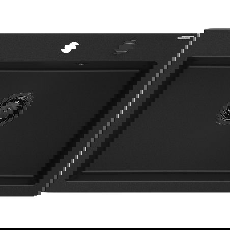 Mexen Elix granitový dřez 1-komorový 700 x 500 mm, černý, černý sifon - 6526701005-77-B