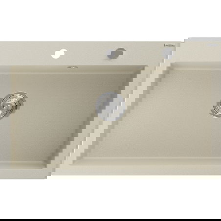 Mexen Elix granitový dřez jednokomorový 800 x 500 mm, béžový, sifon chrom - 6527801005-69