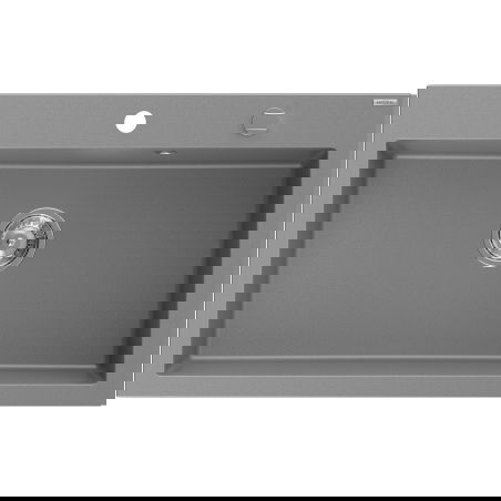 Mexen Elix kuchyňský dřez granitový 1-komorový 800 x 500 mm, šedý, sifon chrom - 6527801005-71