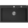 Mexen Elix granitový dřez s jednou komorou 800 x 500 mm, černý/stříbrný metalický, sifon chrom - 6527801005-73