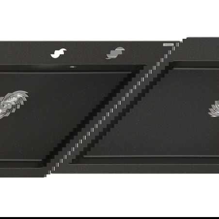 Mexen Elix granitový dřez 1-komorový 800 x 500 mm, černý/zlatý metalik, sifon chrom - 6527801005-75