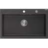 Mexen Elix granitový dřez 1-komorový 800 x 500 mm, černý s tečkami, sifon chrom - 6527801005-76