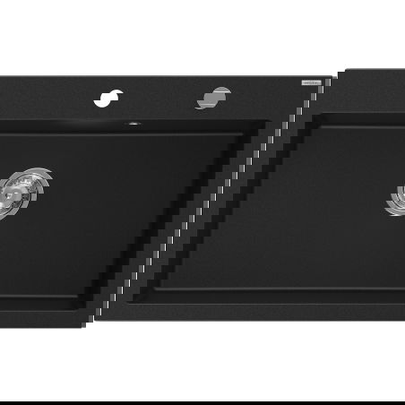 Mexen Elix granitový dřez s jednou komorou 800 x 500 mm, černý, sifon chrom - 6527801005-77