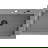 Mexen Elix granitový dřez 1-komorový 800 x 500 mm, šedý, černý sifon - 6527801005-71-B