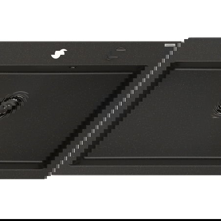 Mexen Elix granitový dřez 1-komorový 800 x 500 mm, černý/zlatý metalický, černý sifon - 6527801005-75-B