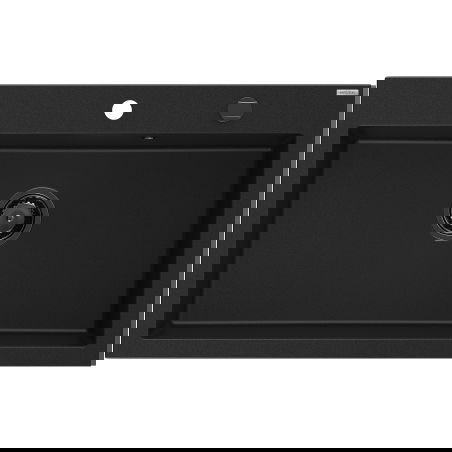 Mexen Elix granitový dřez 1-komorový 800 x 500 mm, černý, černý sifon - 6527801005-77-B