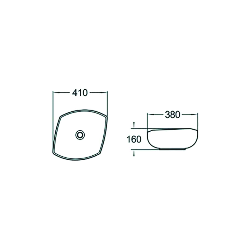 Mexen Enrica umyvadlo na desku 41 x 38 cm, bílá - 21904100