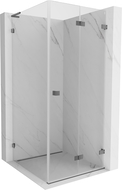 Mexen Lunar-F L skládací sprchový kout pravý 80 x 80 cm, transparentní, gun metal - 836L-080-080-95-00-P