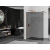 Mexen Kioto sprchová stěna Walk-in 130 x 200 cm, grafit 8 mm, růžové zlato - 800-130-101-60-40
