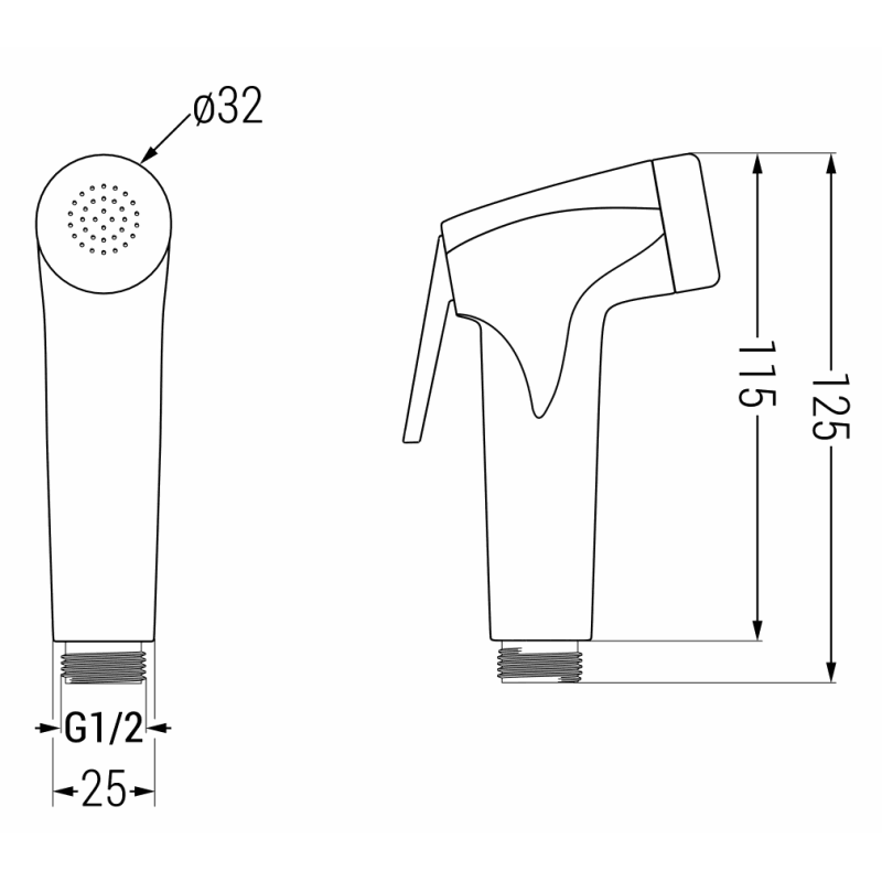 Mexen R-76 bidetová sprcha, chrom - 79576-00