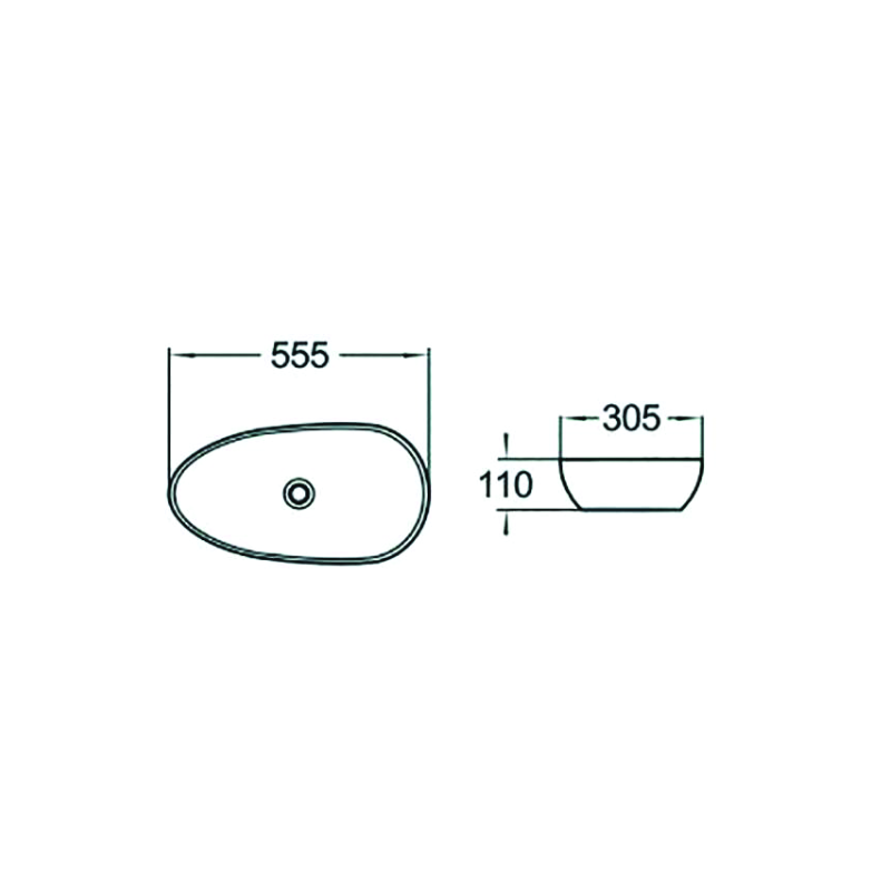 Mexen Lucia umyvadlo na desku 55 x 30 cm, bílá - 21925500