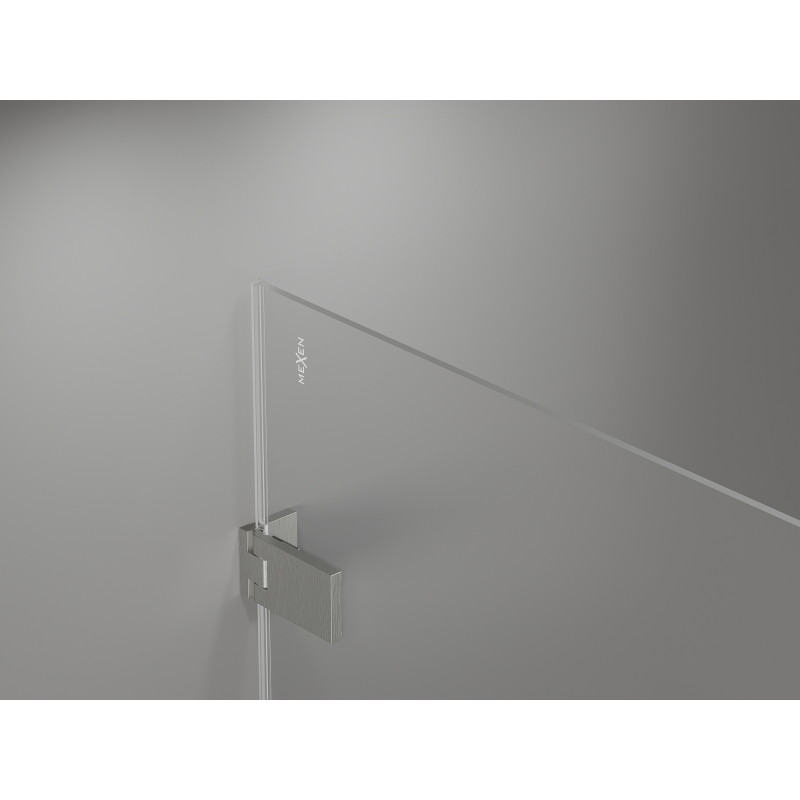 Mexen Lunar-F L skládací sprchový kout pravý 95 x 80 cm, transparentní, kartáčovaný nikl - 836L-095-080-97-00-P