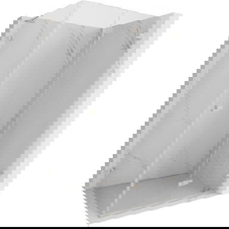 Mexen Lunar-F L skládací sprchový kout pravý 100 x 80 cm, transparentní, kartáčovaný nikl - 836L-100-080-97-00-P