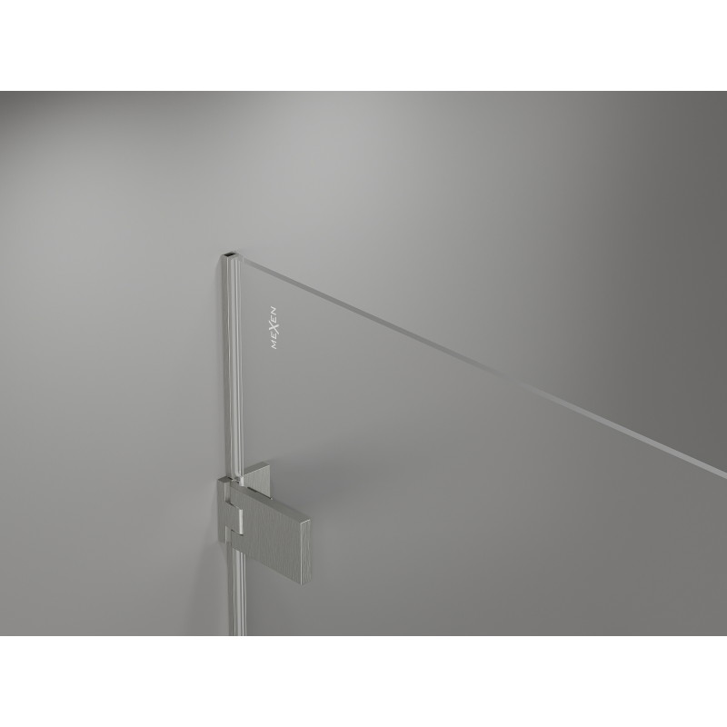 Mexen Lunar-F L skládací sprchový kout pravý 100 x 90 cm, transparentní, kartáčovaný nikl - 836L-100-090-97-00-P