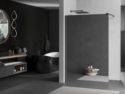 Mexen Kioto sprchová stěna Walk-in 140 x 200 cm, zrcadlo 8 mm, černá - 800-140-101-70-50
