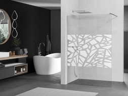 Mexen Kioto sprchová zástěna Walk-in 110 x 200 cm, bílý vzor 8 mm, chrom - 800-110-101-01-85