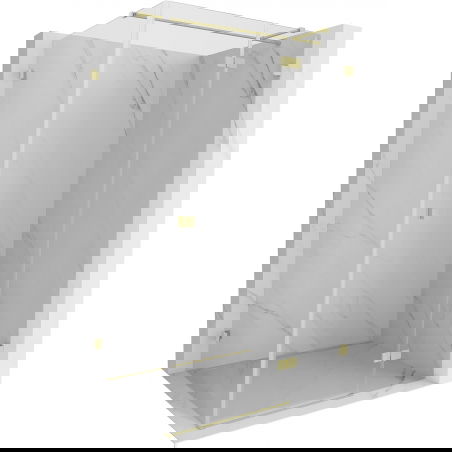 Mexen Lunar T sprchový kout s otevíracími dveřmi pravý 130 x 90 cm, transparentní, zlatý kartáčovaný - 834T-130-090-55-00-P