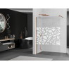 Mexen Kioto sprchová zástěna Walk-in 130 x 200 cm, bílý vzor 8 mm, růžové zlato - 800-130-101-60-85