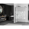 Mexen Kioto sprchová stěna 140 x 200 Walk-in cm, bílý vzor 8 mm, černá - 800-140-101-70-85