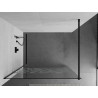 Mexen Kioto sprchová stěna 140 x 200 Walk-in cm, bílý vzor 8 mm, černá - 800-140-101-70-85