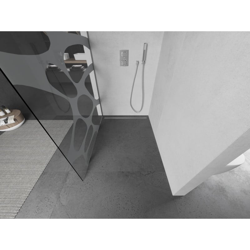 Mexen Kioto sprchová stěna Walk-in 80 x 200 cm, bílá vlna 8 mm, chrom - 800-080-101-01-97