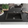 Mexen Elix granitový dřez 1-komorový 700 x 500 mm, černý/zlatý metalik, sifon chrom - 6526701005-75