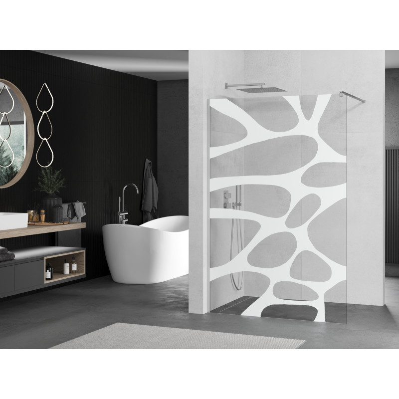 Mexen Kioto sprchová zástěna Walk-in 120 x 200 cm, bílá vlna 8 mm, chrom - 800-120-101-01-97
