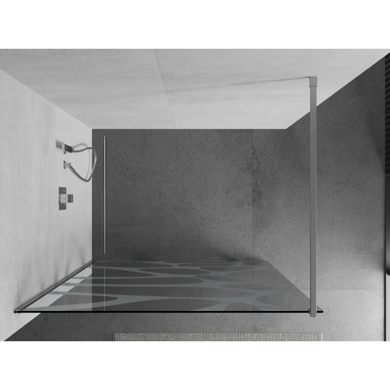 Mexen Kioto sprchová stěna Walk-in 140 x 200 cm, bílá vlna 8 mm, chrom - 800-140-101-01-97