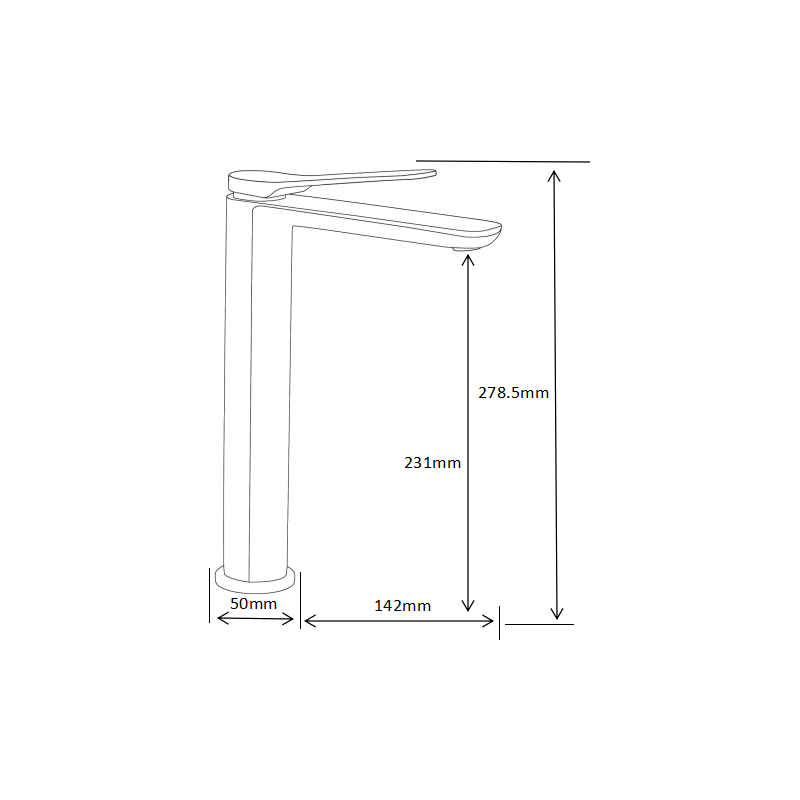 Mexen Largo vysoká umyvadlová baterie, černá - 73710-70