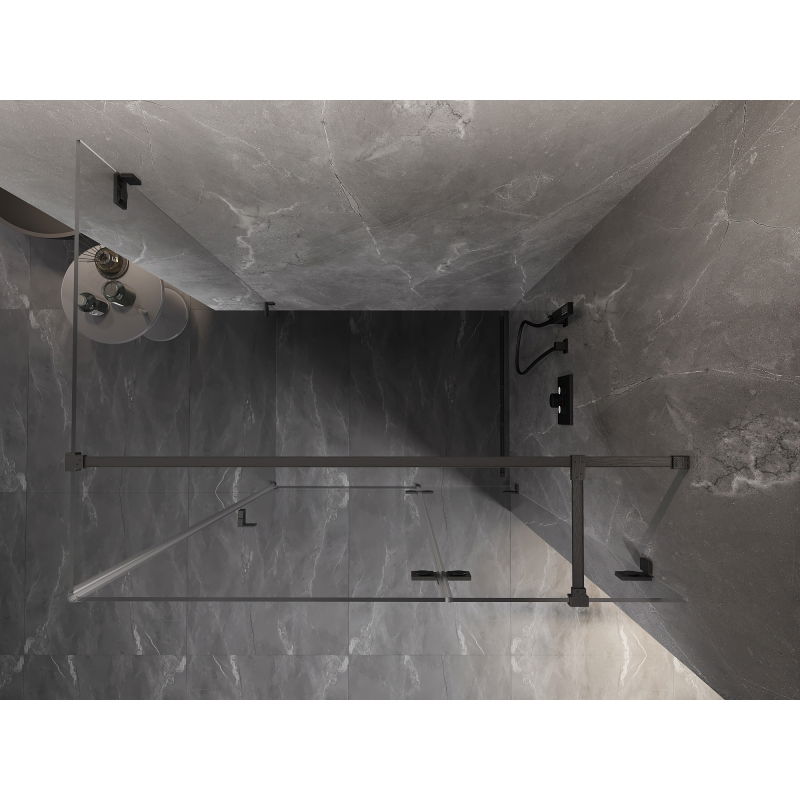 Mexen Lunar T right hinged shower cabin 110 x 80 cm, transparent, gun gray brushed - 834T-110-080-66-00-P