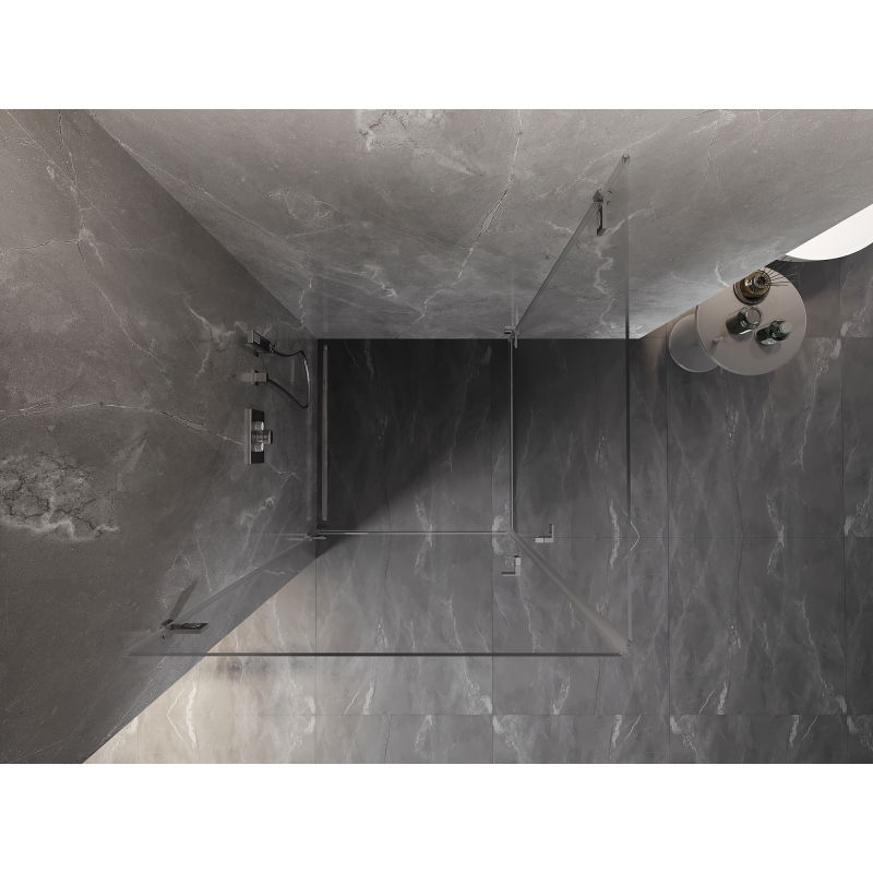 Mexen Lunar-B Duo sprchový kout s otevíracími dveřmi 85 x 85 cm, průhledný, chrom - 832-085L-085P-01-00