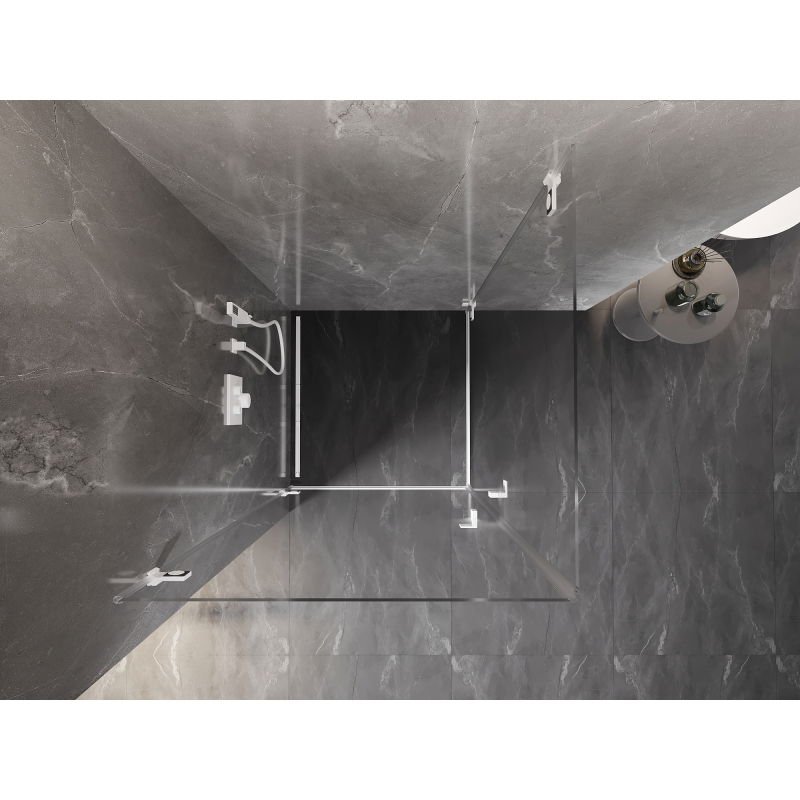 Mexen Lunar-B Duo sprchový kout otevírací 75 x 75 cm, transparentní, bílá - 832-075L-075P-20-00