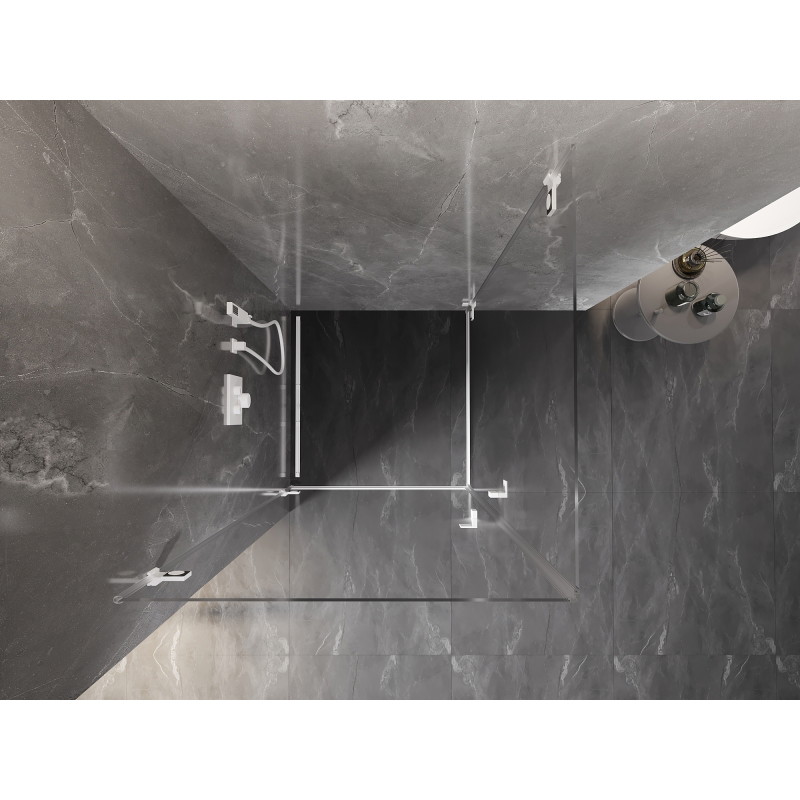 Mexen Lunar-B Duo sprchová kabina s otevíracími dveřmi 85 x 85 cm, transparentní, bílá - 832-085L-085P-20-00