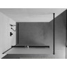 Mexen Kioto+ sprchová zástěna s poličkou Walk-in 80 x 200 cm, matná, černá - 800-080-121-70-30