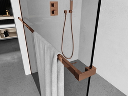 Mexen reling na ručníky k sprchové stěně, růžové zlato - 800-06-60