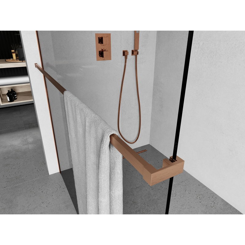 Mexen reling na ručníky do sprchové stěny, kartáčovaná měď - 800-06-65
