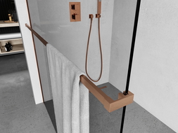 Mexen reling na ručníky do sprchové stěny, kartáčovaná měď - 800-06-65