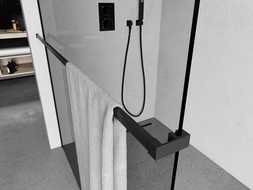 Mexen lišta na ručníky ke sprchové stěně, černá - 800-06-70