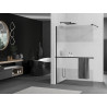 Mexen Kioto+ sprchová stěna s policí Walk-in 100 x 200 cm, průhledná/matná, černá - 800-100-121-70-35