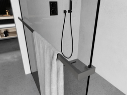 Mexen reling na ručníky ke sprchové zástěně, gun metal - 800-06-95