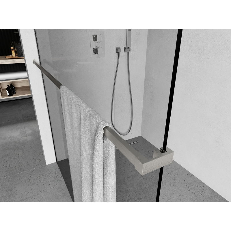 Mexen reling na ručníky do sprchové stěny, kartáčovaný nikl - 800-06-97