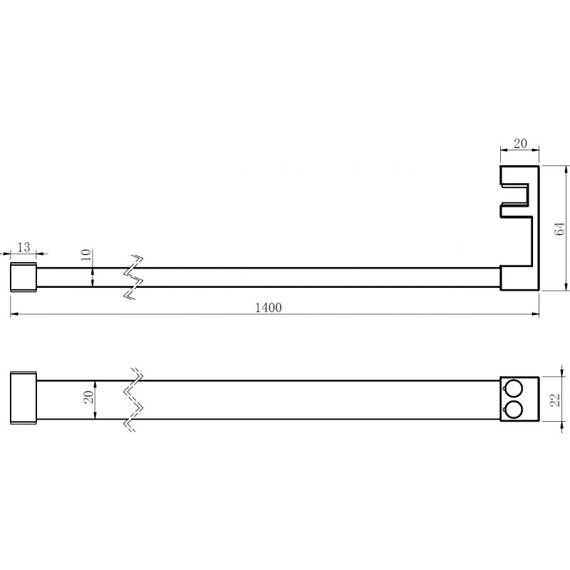 Mexen reling na ručníky k sprchové stěně, chrom - 800-06-01