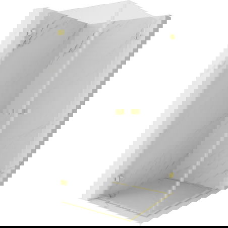 Mexen Lunar-B Duo sprchový kout s otočnými dveřmi 75 x 75 cm, transparentní, zlato kartáčované - 832-075L-075P-55-00