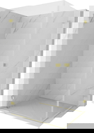 Mexen Lunar-B Duo posuvná sprchová kabina 90 x 75 cm, transparentní, kartáčované zlaté - 832-090L-075P-55-00