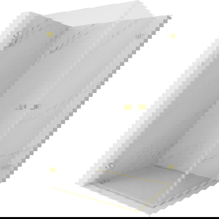 Mexen Lunar-B Duo sprchová kabina otočná 100 x 85 cm, transparentní, zlatá kartáčovaná - 832-100L-085P-55-00