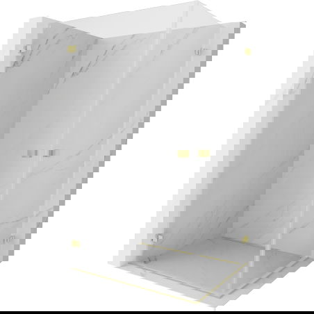 Mexen Lunar-B Duo sprchový kout s otočnými dveřmi 95 x 90 cm, transparentní, kartáčované zlato - 832-095L-090P-55-00