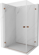 Mexen Lunar-B Duo sprchový kout s otočnými dveřmi 95 x 80 cm, transparentní, růžové zlato - 832-095L-080P-60-00