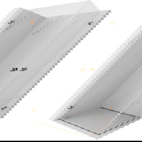 Mexen Lunar-B Duo sprchový kout s otočnými dveřmi 100 x 80 cm, průhledný, růžové zlato - 832-100L-080P-60-00